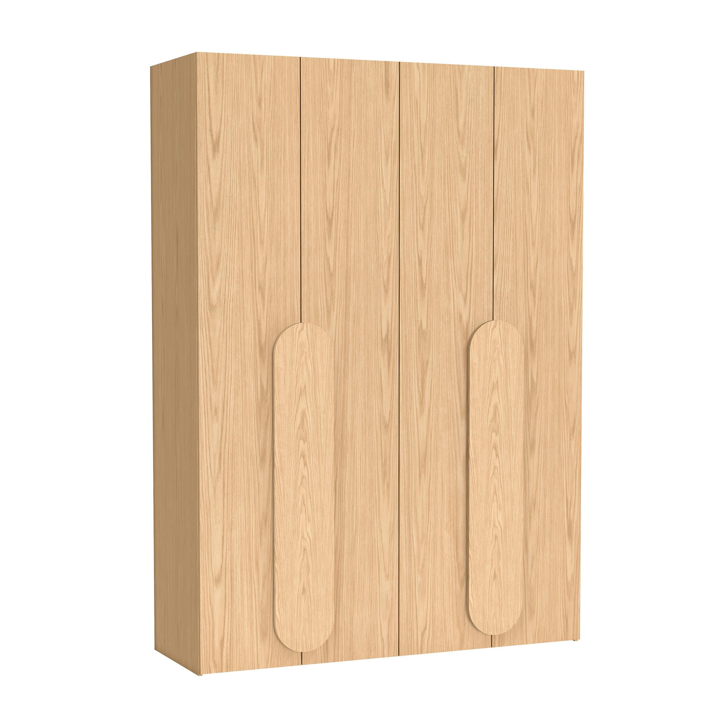 FALTTÜRENSCHRANK Omodeo 170 cm breit in Bookmatch-Eiche – mit WingLine-Falttüren - Eichefarben, Holzwerkstoff (170/240/58cm) - AX Living