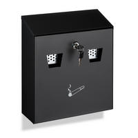 WANDASCHENBECHER Schwarz Eisen abschließbar - Schwarz, Metall (26cm) - Relaxdays