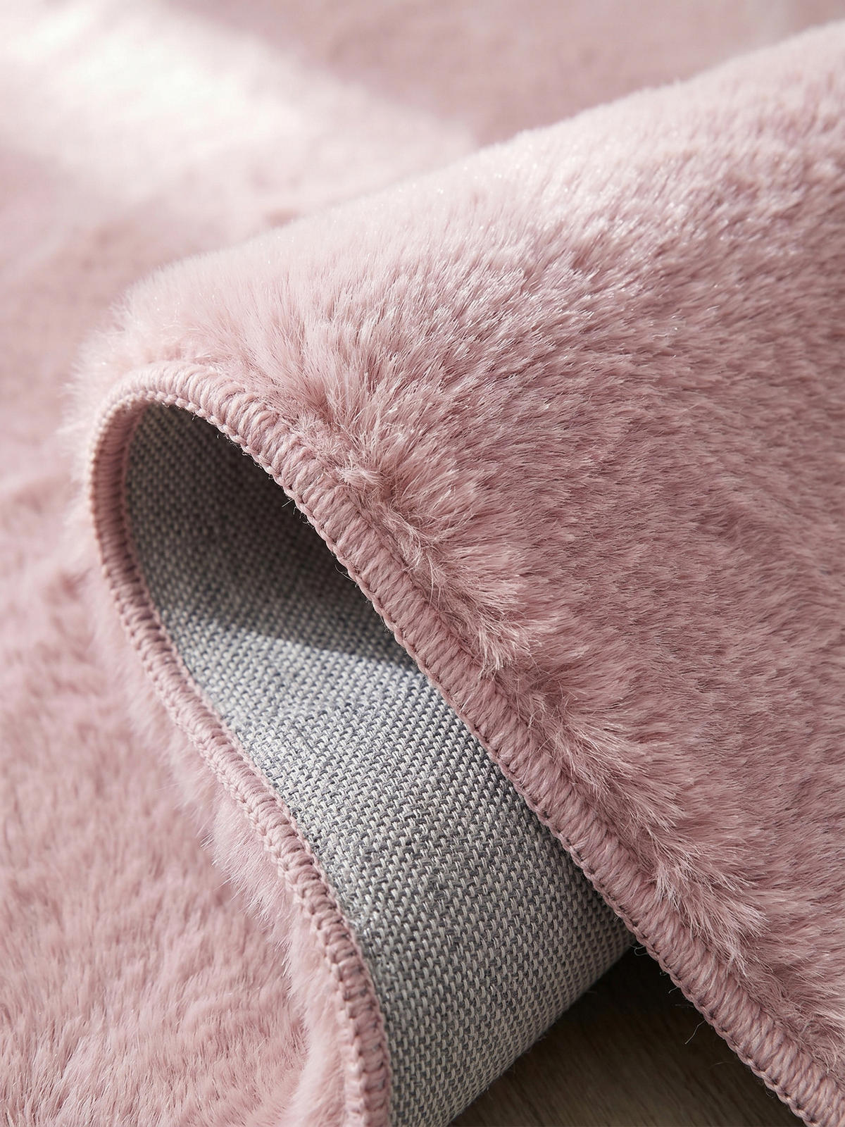 KURZFLORTEPPICH Waschbar NECKAR, einfarbig, aus Polyester, Rosa, Ø 120 cm - Rosa, Textil (120/120cm) - KADIMA DESIGN