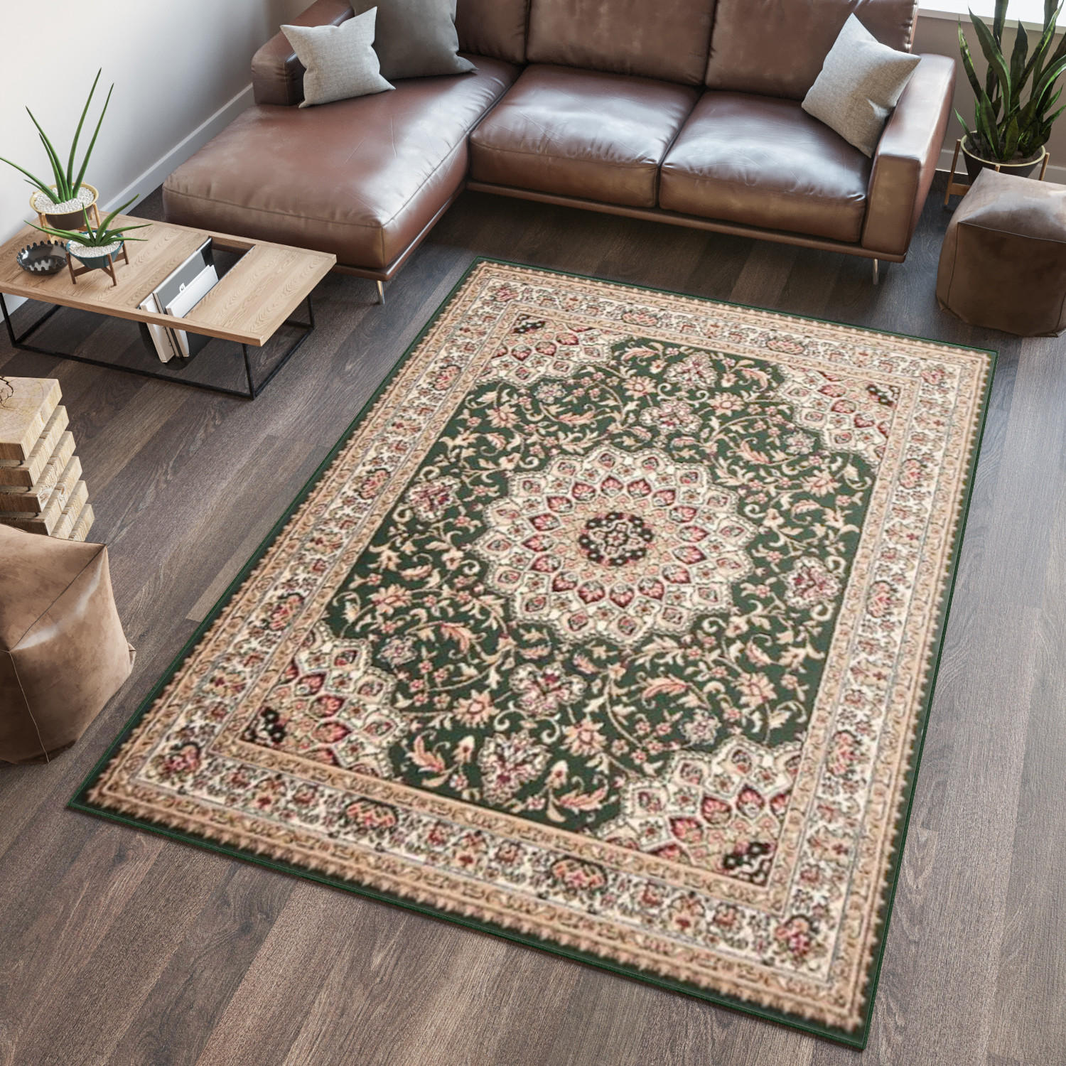 TEPPICH ATLAS Beige Grün 160/230 cm - Beige/Grün, Textil (160/230cm) - Tapiso