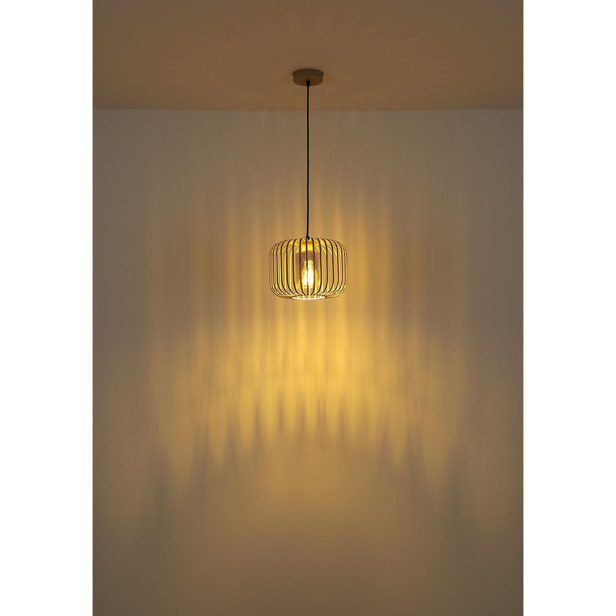 LED HÄNGELEUCHTE ALFRED Metall Beige Rauchfarbe - Beige, Glas (28/28/120cm) - Globo Lighting