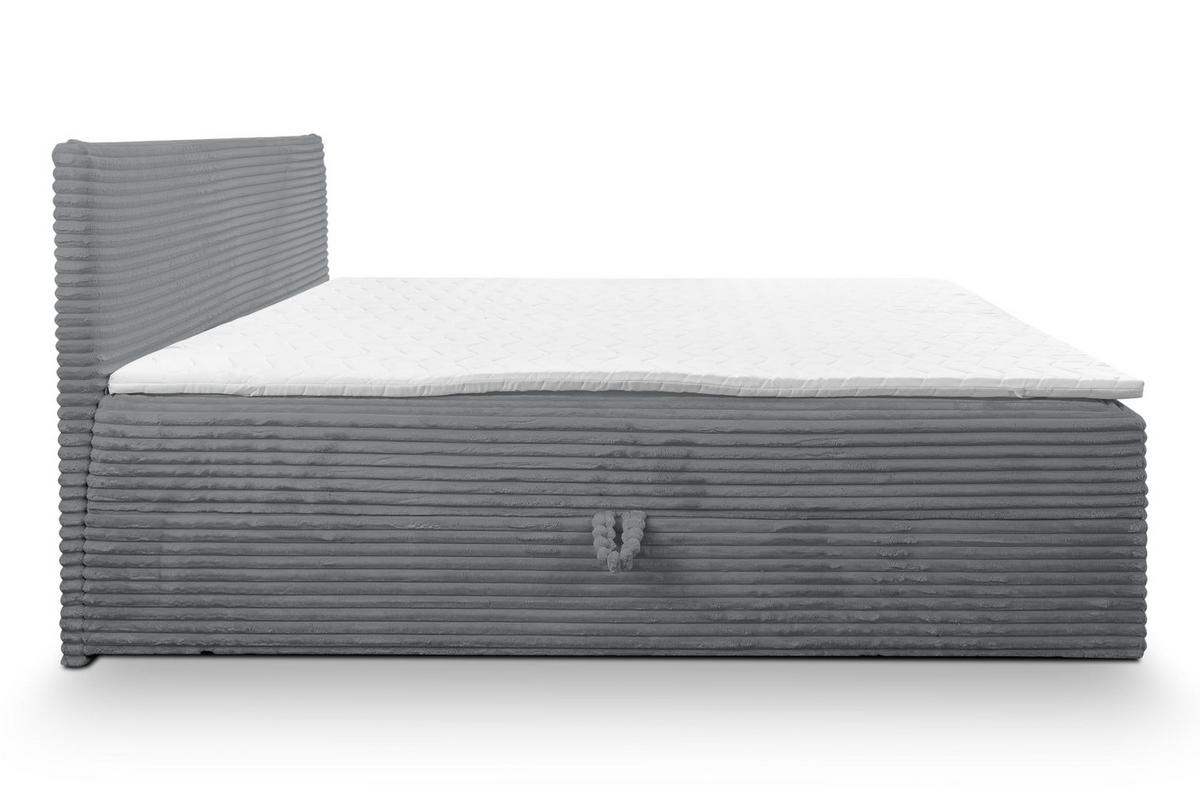 BOXBETT TILLY mit zwei Bettkästen H2/H3 Matratze und Topper 160 x 200 cm - Grau, Holzwerkstoff (160/200cm) - VENASI MÖBEL