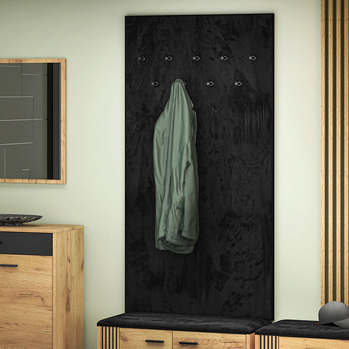 PŘEDSÍŇOVÝ NÁBYTEK Nilo Černá - černá, kompozitní dřevo (80/153/3cm) - Petits-meubles