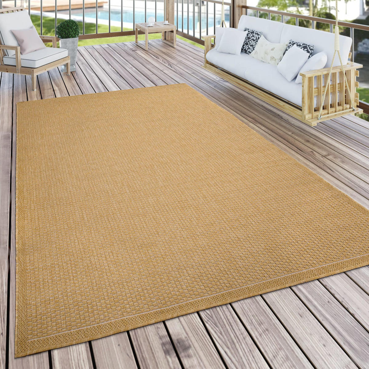 OUTDOORTEPPICH 160/220 cm Timber 125 - Gelb, Kunststoff (160/220cm) - Paco Home