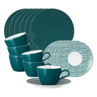 KAFFEESERVICE Life Fashion Trendy Petrol 18er Set - Petrol, Keramik (1/1/1cm) - Seltmann Weiden