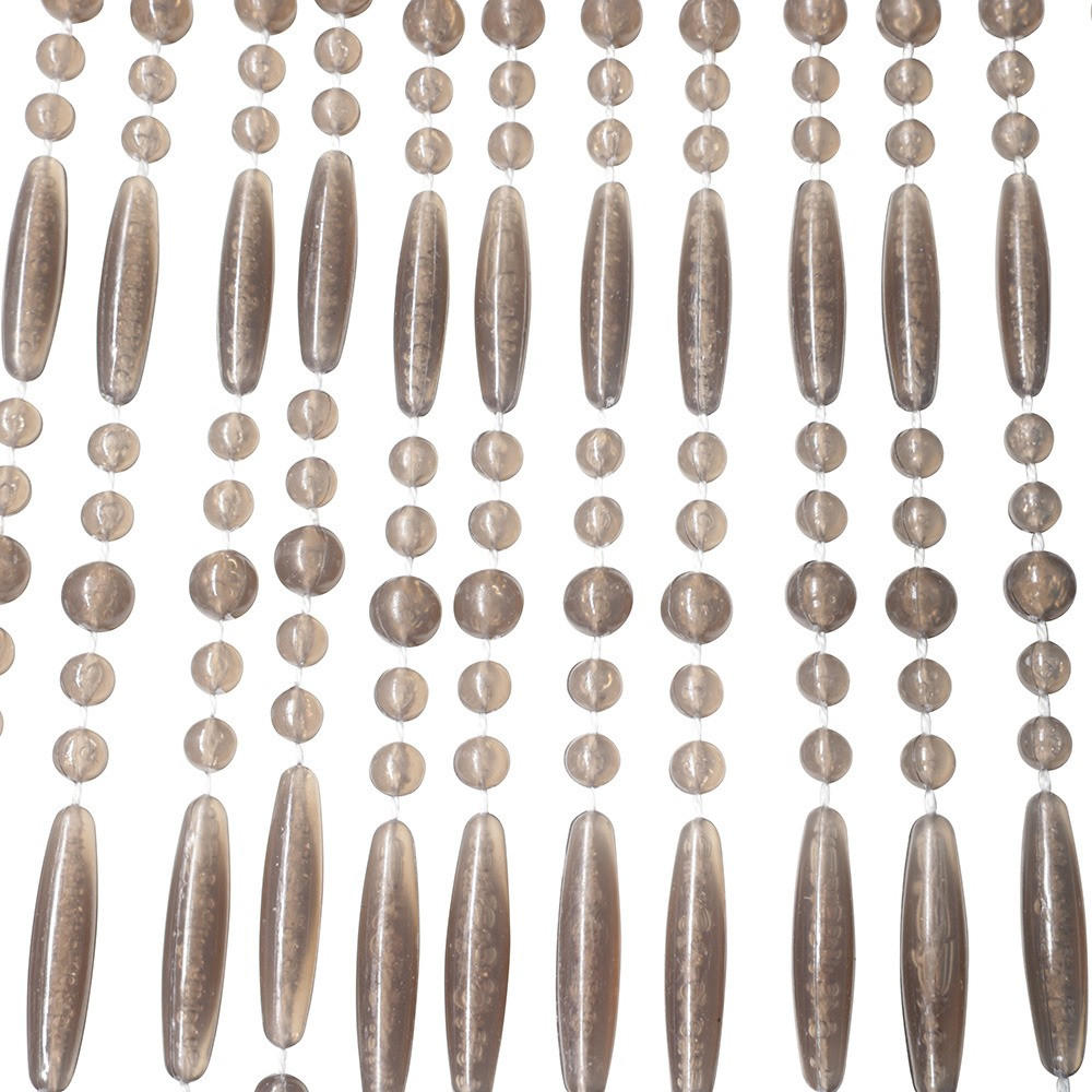 PERLENVORHANG - Robin - 90x220 cm - Grau / Taupe - Grau, Kunststoff (90/220cm) - IVOL