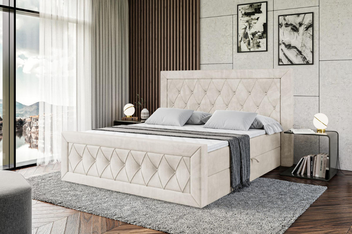 BOXBETT NOEL-Z - 140 x 200 - H3 - Ecru - Ecru, Holzwerkstoff (140/200cm) - ALTDECOR