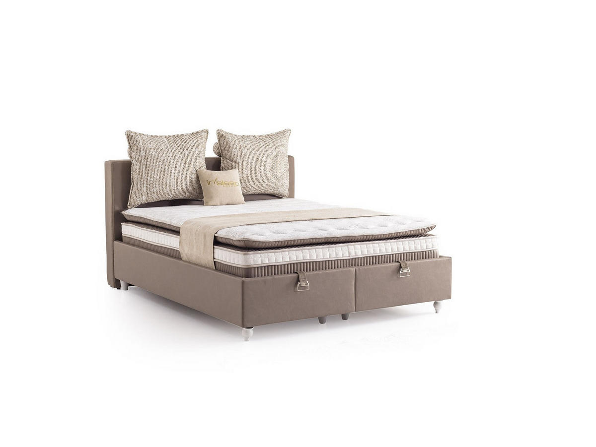 POLSTERBETTSET Monaco 120x200 Braun - Braun, Textil/Metall (120/200cm) - Villa Möbel