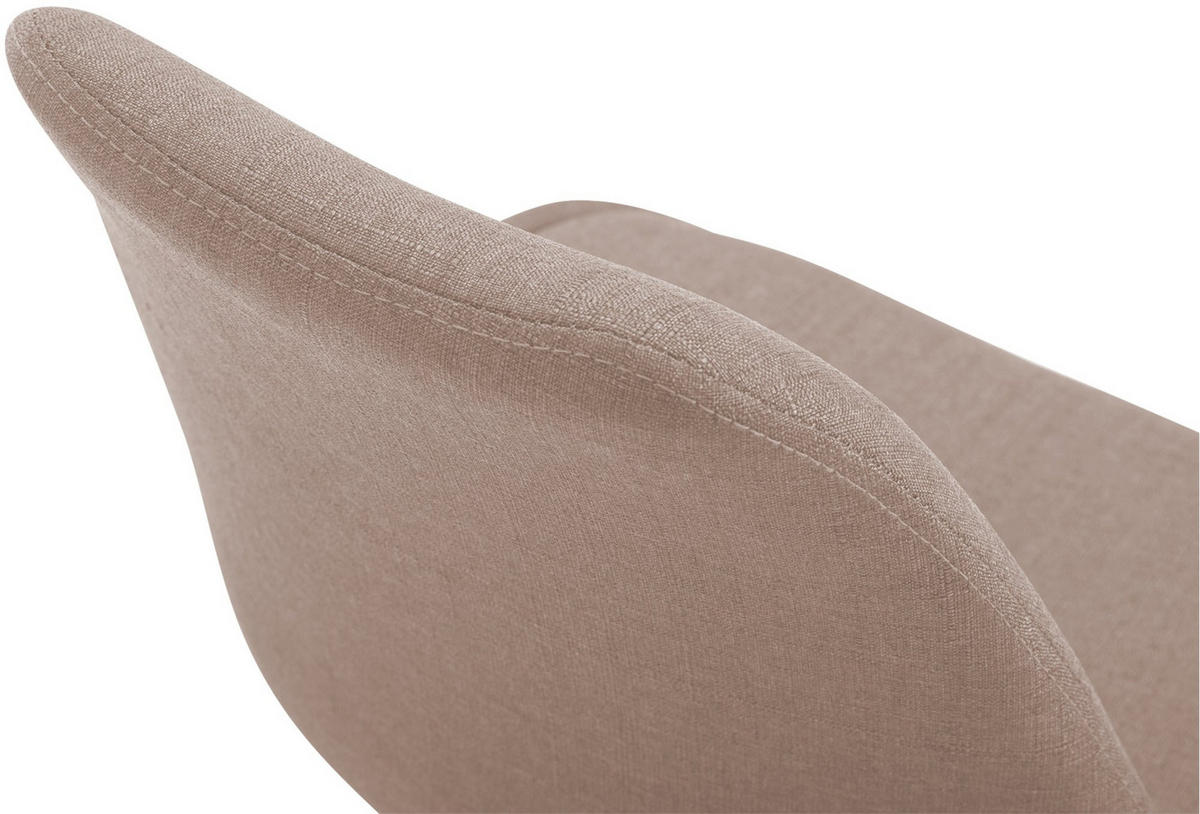 DREHSTUHL Stoff taupe - Taupe/Weiß, Textil/Metall (48/76/57cm) - CLP