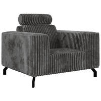 KRESLO VESANO - Sivá Manšester - čierna/sivá, kov/textil (109/90/95cm) - MKS