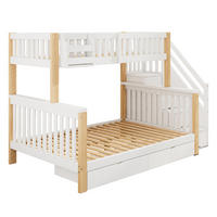 ETAGENBETT 90/140/200 cm DE-02559, mit Treppenschrank und Schubladen, in Weiß - Weiß, Holz/Holzwerkstoff (140/200cm) - ComfortXL