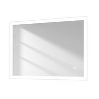 BADSPIEGEL mit Touch-Schalter Beleuchtung 80/60/3,5 cm - Weiß, Glas (60/3.5/80cm) - EMKE