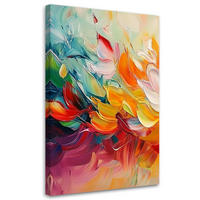 LEINWANDBILD Farbenfrohe moderne Abstraktion 60x90cm - Multicolor, Textil (60/90cm) - Feeby