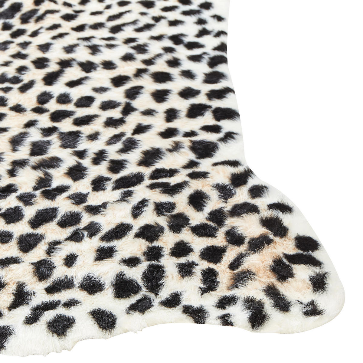 KUHFELL-TEPPICH Ossa 170/130 cm - Beige/Schwarz, Textil (130/170cm) - Beliani