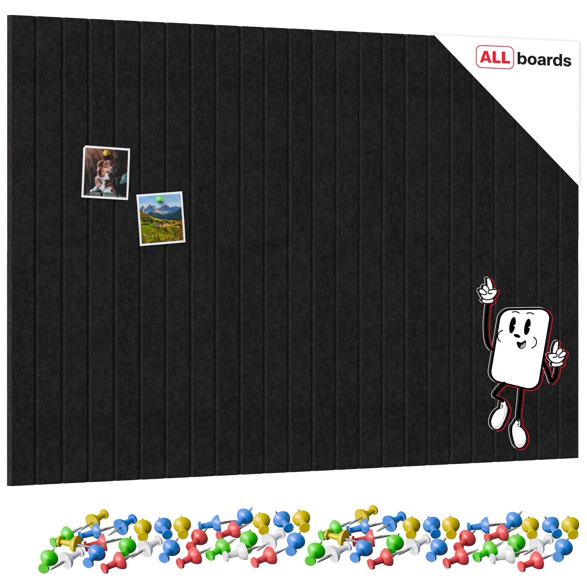 FILZ-WANDPANEELE 120x80 cm schwarz - Schwarz, Textil (120/80/1cm) - ALLboards
