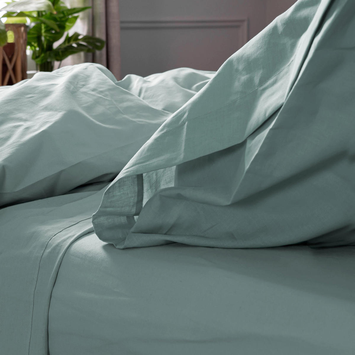 KISSENBEZUG basic 50x75 cm (x2) minze - Mintgrün, Textil (50/75cm) - Happy Friday