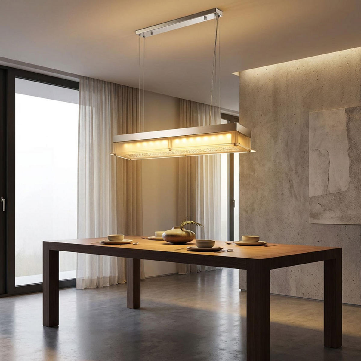 LED HÄNGELAMPE Metall Silber - Silberfarben, Glas (80/20/93cm) - Globo Lighting