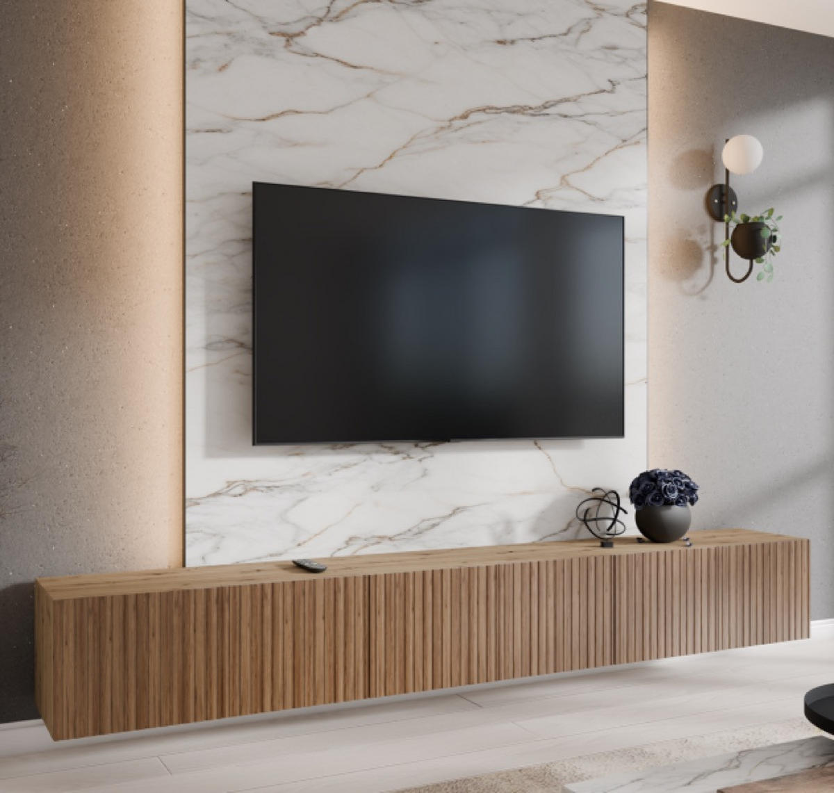 TV-SCHRANK Artisan+Katania RIO Geschlossen 300 cm 300x40x41 cm - Eiche Artisan/Braun, Holzwerkstoff (300/41/40cm) - Sepro Meble
