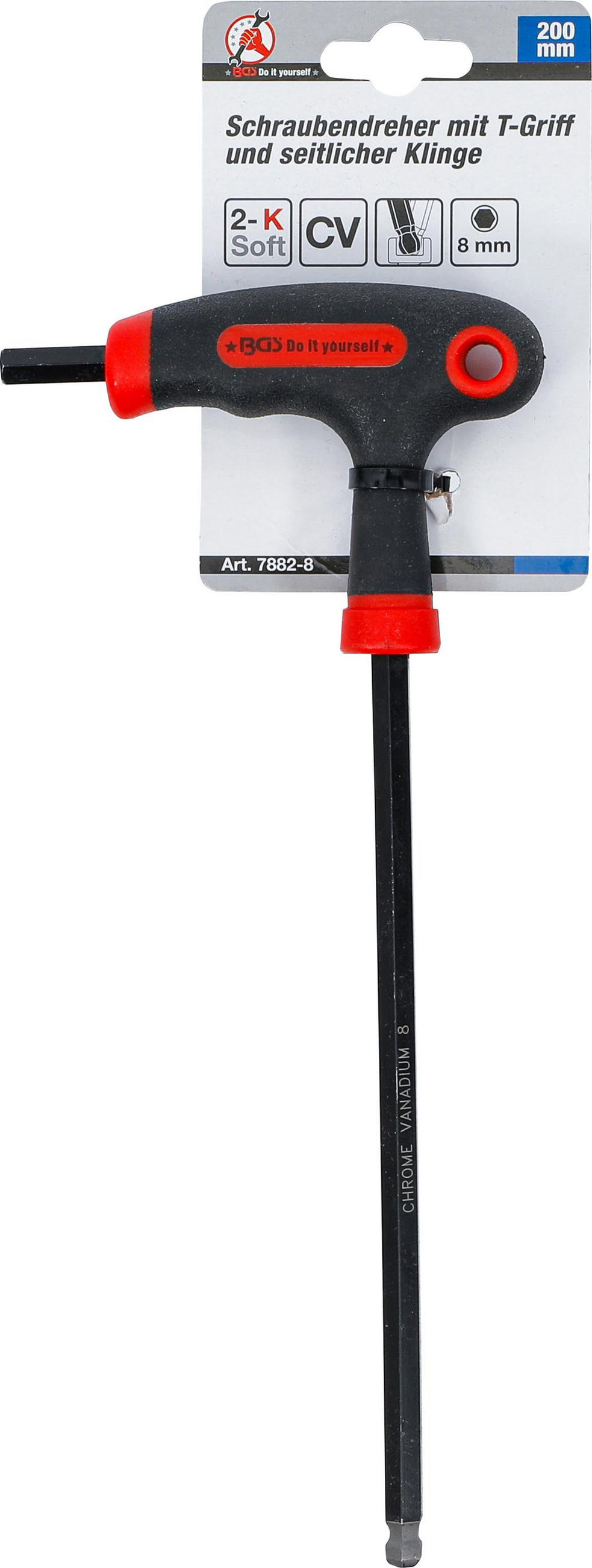 SCHRAUBENDREHER MIT T-GRIFF UND SEITLICHER KLINGE | INNENSECHSKANT / - Multicolor, Kunststoff/Metall (1/1cm) - BGS technic