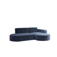ECKSOFA Modernes L-förmiges Modena Studio Stoff Raven Blau Rechts - Blau, Holz/Textil (236/165cm) - Kaiser Möbel