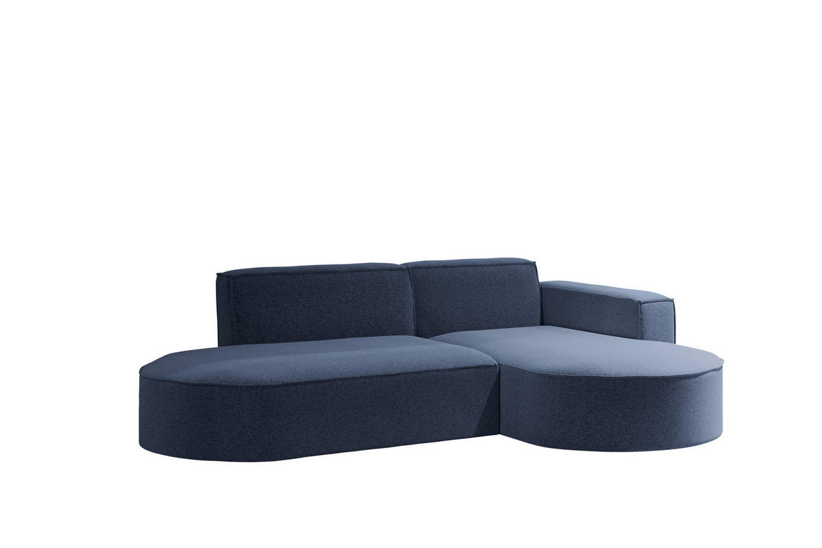 ECKSOFA Modernes L-förmiges Modena Studio Stoff Raven Blau Rechts - Blau, Holz/Textil (236/165cm) - Kaiser Möbel