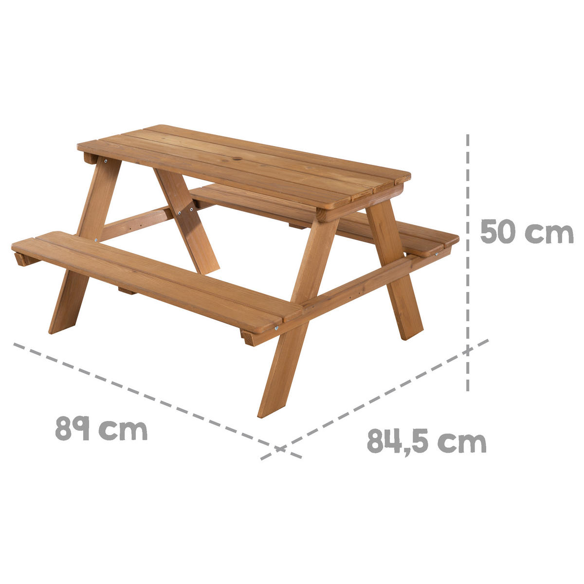 KINDERSITZGARNITUR OUTDOOR + in teak mit Bankkissen - Teakfarben, Holz - Roba