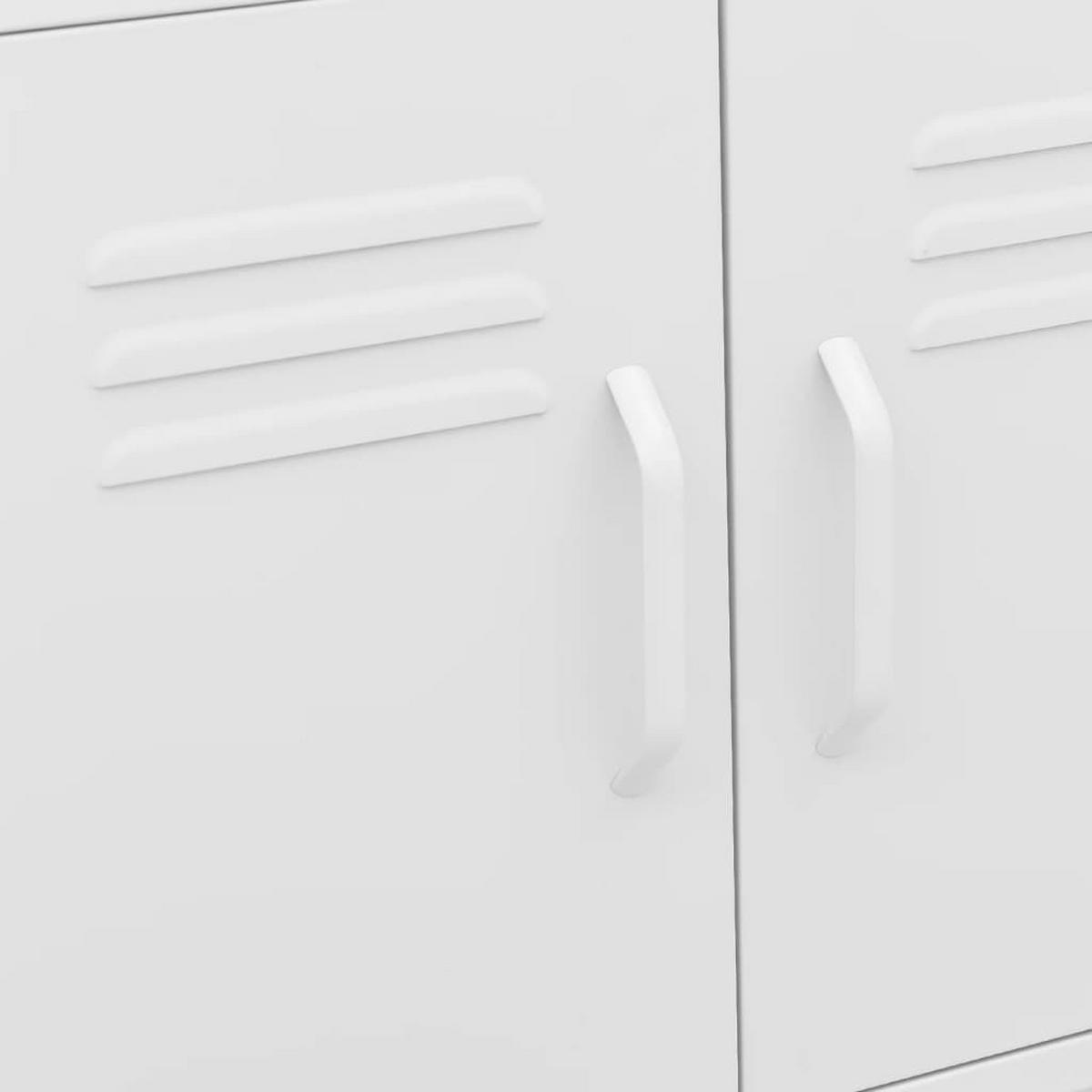 ROLLSCHRANK mit 2 Fächern, 60/35/56 cm, aus Stahl, in Weiß - Weiß, Metall (60/56/35cm) - vidaXL