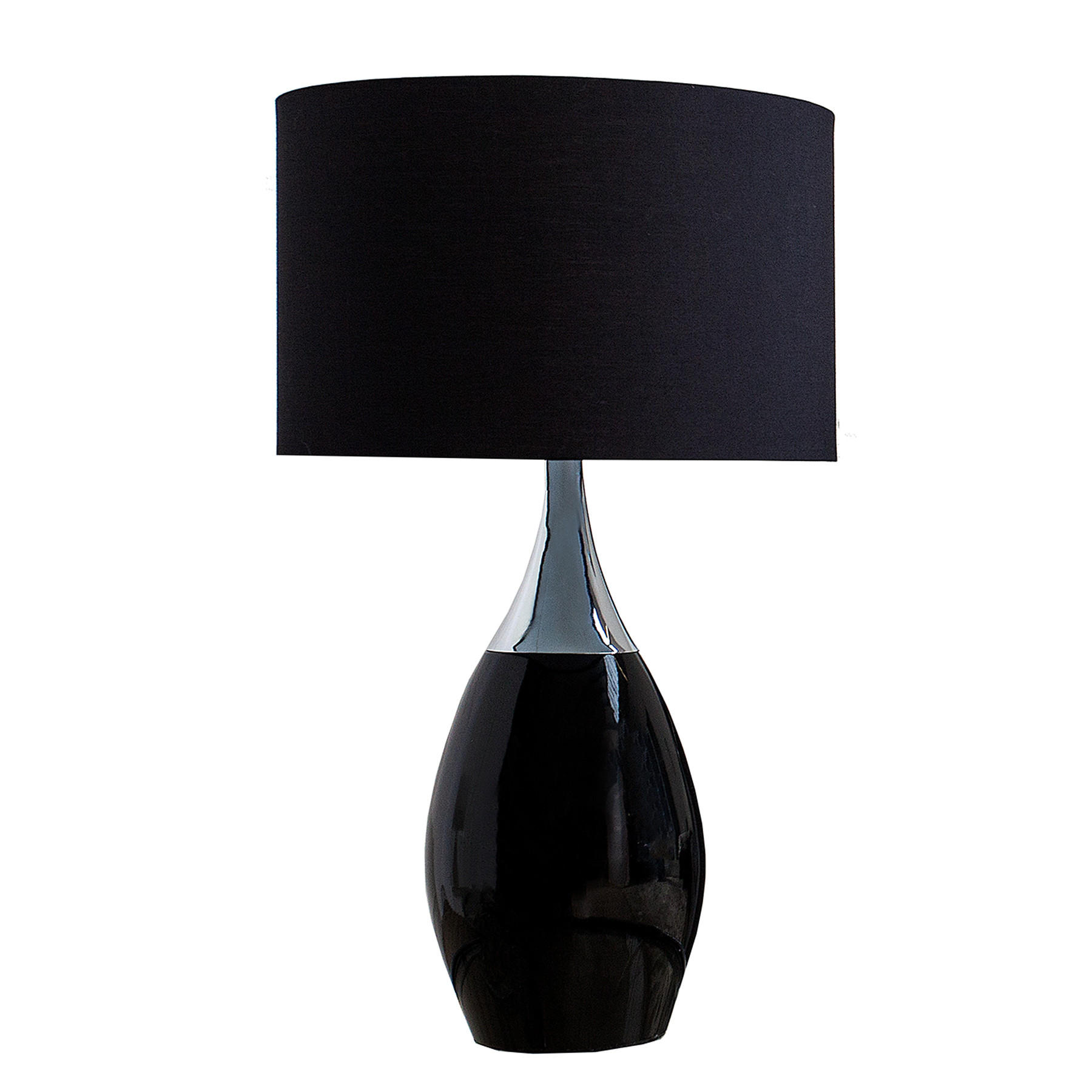 TISCHLEUCHTE CARLA Stoff Schwarz 60 cm - Schwarz, Textil/Metall (32/32/60cm) - riess-ambiente