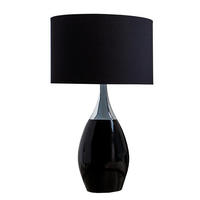 TISCHLEUCHTE CARLA Stoff Schwarz 60 cm - Schwarz, Textil/Metall (32/32/60cm) - riess-ambiente