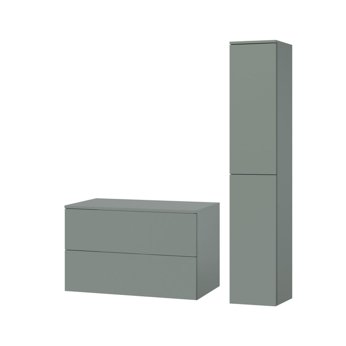 BADMÖBEL-SET Color Aloe 2-Teilig (2S 80 + 2D 160) - Dunkelgrün, Holzwerkstoff (110/160/45cm) - mzm24