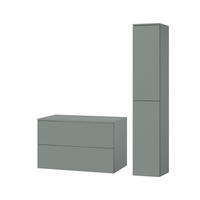 BADMÖBEL-SET Color Aloe 2-Teilig (2S 80 + 2D 160) - Dunkelgrün, Holzwerkstoff (110/160/45cm) - mzm24