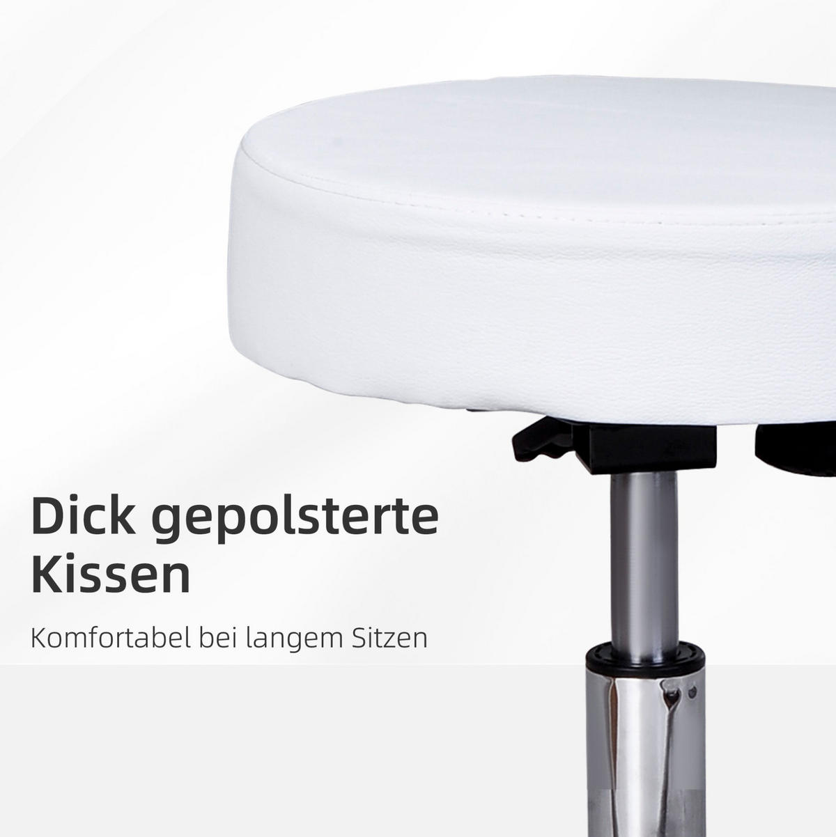 BÜROSTUHL höhenverstellbar mit Lehne Weiß - Weiß, Metall (35/84/35cm) - Meubliv