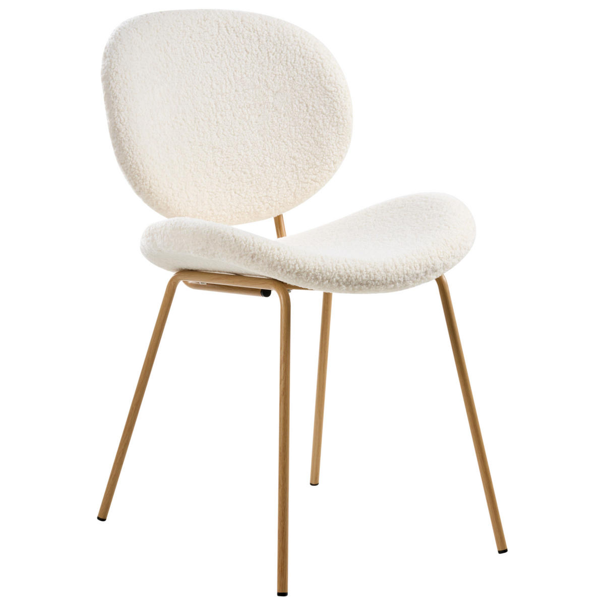 ESSZIMMERSTUHL 2er-Set Hellbraun/Weiß Luana - Hellbraun/Weiß, Textil (50/80/52cm) - Beliani