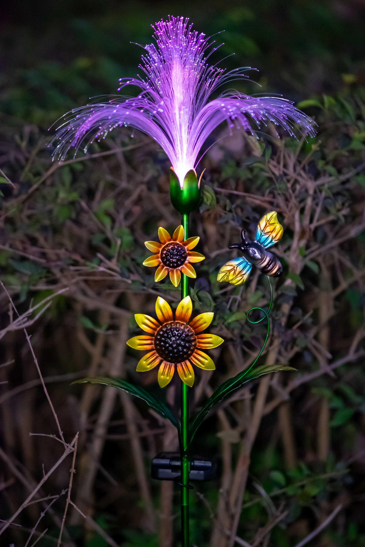 LED-SOLAR-GARTENSTECKER - mit Fiber-Beleuchtung und Dämmerungssensor für stilvolle Garten-Dekoration, 2er-Set - Weiß, Kunststoff (5/28/93cm) - Northpoint
