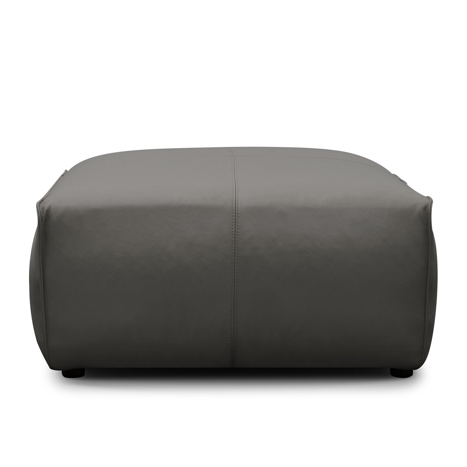 POLSTERHOCKER - Schwarz/Grau, Leder (81/38/100cm) - home24