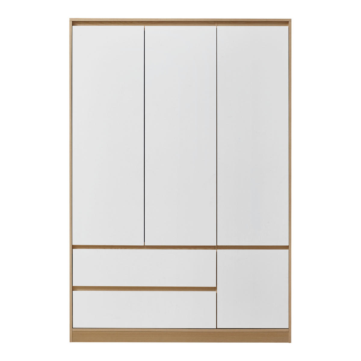 KLEIDERSCHRANK Bastheim - Eichefarben/Weiß, Holzwerkstoff (120/176/52cm) - [en.casa]