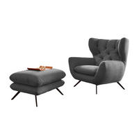 SESSEL CHARME Grau - Schwarz/Grau, Textil/Metall (100/106/95cm) - KAWOLA