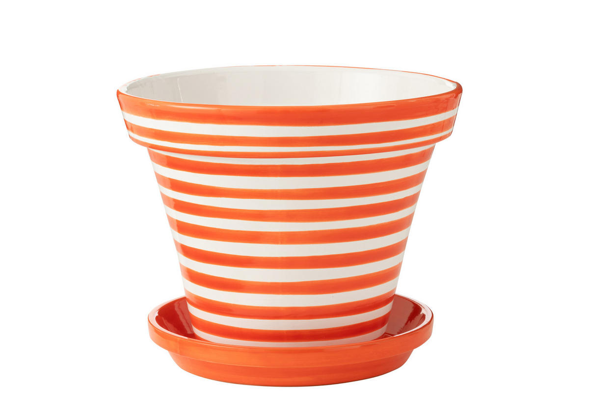 BLUMENTOPF GRANADA PATTERN - Töpferei - Orange - XL - Ø 50 cm - Multicolor, Keramik (50/40cm) - J-Line