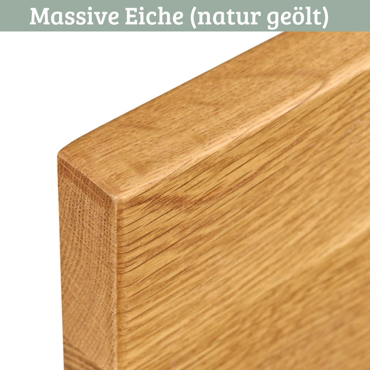 MASSIVHOLZBETT 140x200 cm KEILO Eichenholz Bettrahmen Metallkufen - Braun, Holz (140/200cm) - DELUKE