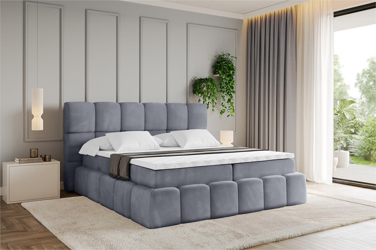 BOXBETT - AURI-H3 - 120x200 Grau Casablanca - Grau, Holzwerkstoff (120/200cm) - ALTDECOR
