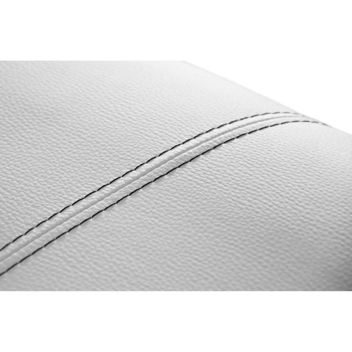 SOFA 2-SITZER Omega weiß - Chromfarben/Weiß, Leder/Metall (185/88/98cm) - Beautysofa