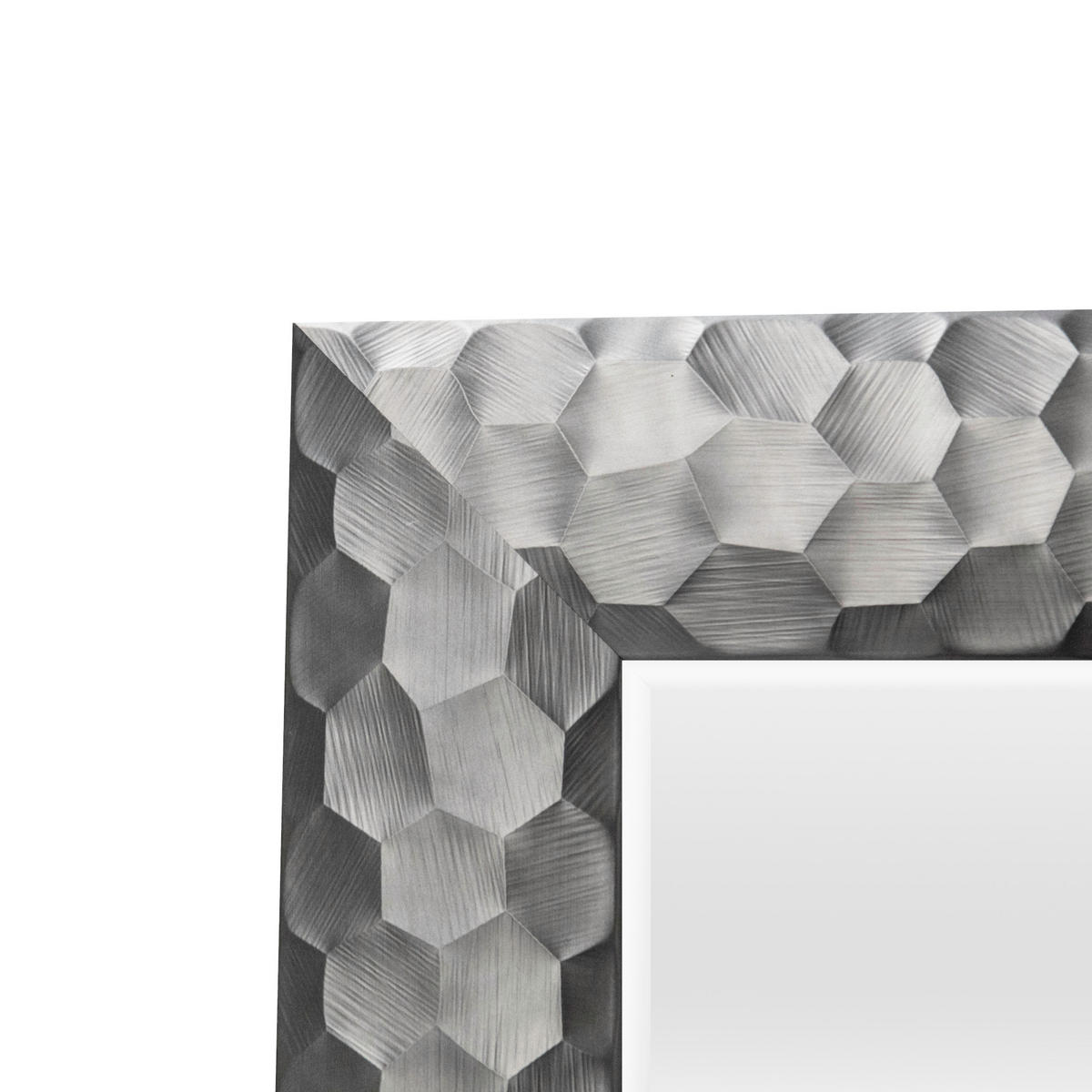 WANDSPIEGEL Ocre - Silberfarben, Glas/Kunststoff (50/84/70cm) - [en.casa]