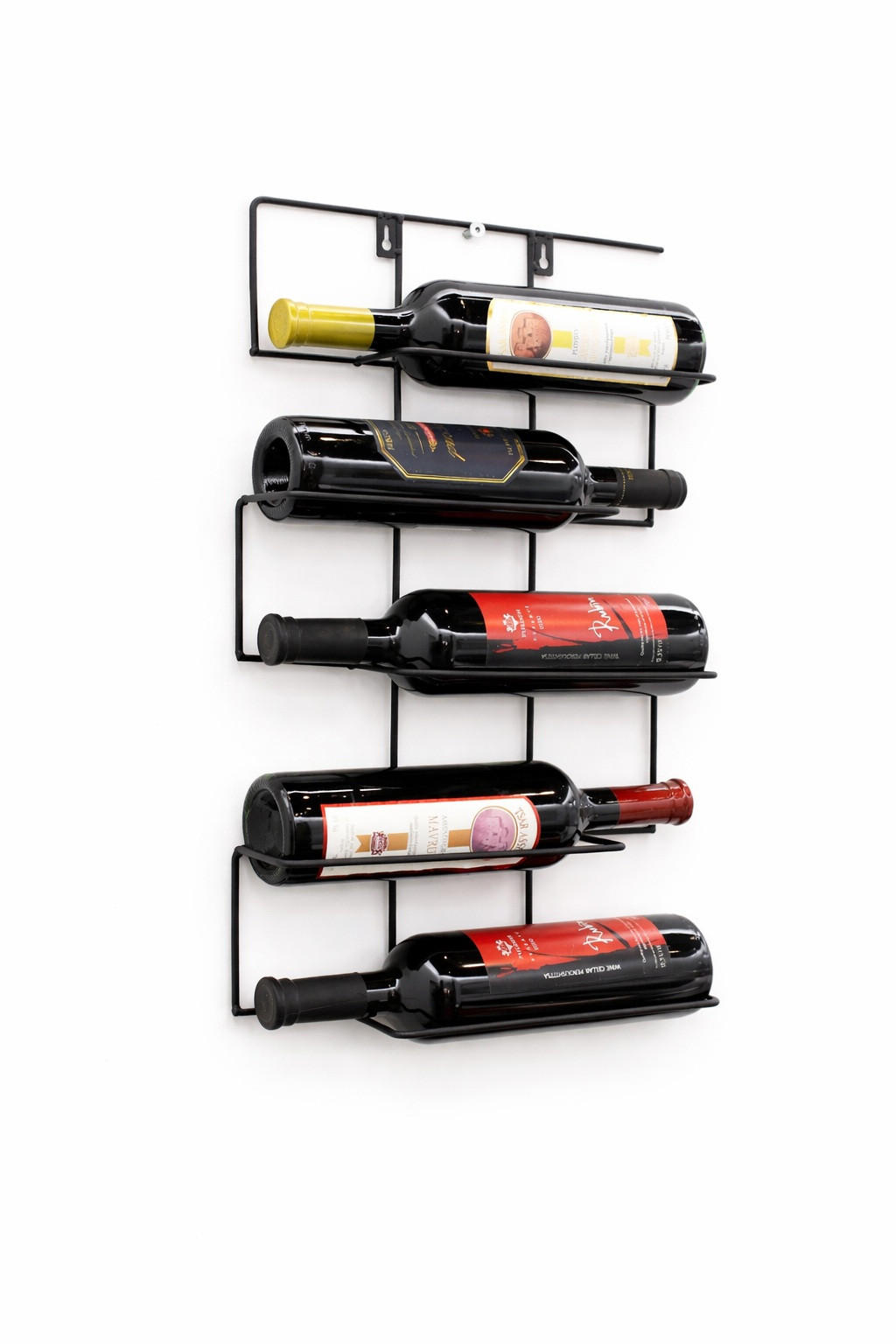 WEINREGAL Wand Metall Schwarz 33/8/53 cm - Schwarz, Metall (33/53/8cm) - DanDiBo