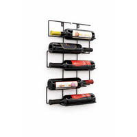 WEINREGAL Wand Metall Schwarz 33/8/53 cm - Schwarz, Metall (33/53/8cm) - DanDiBo