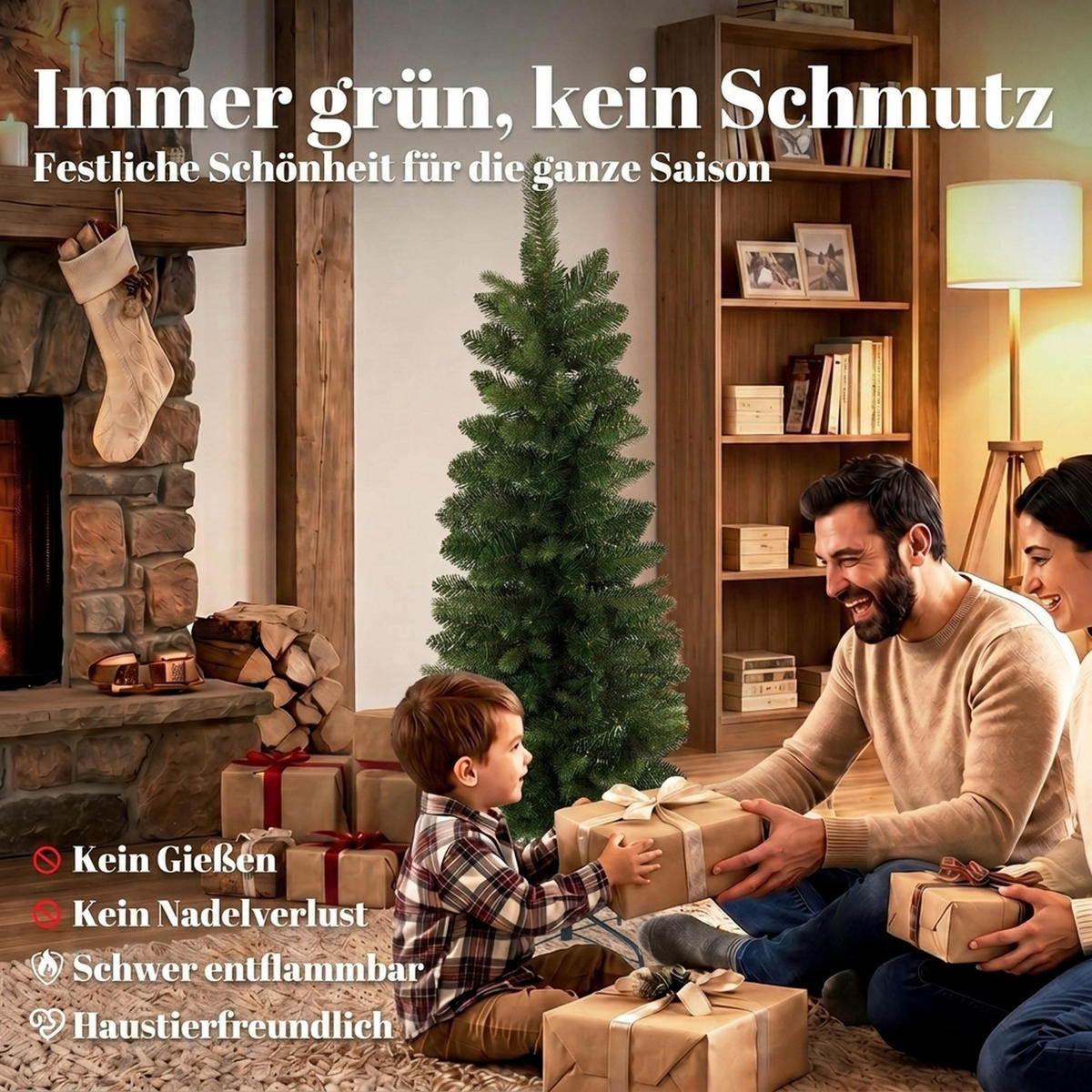 WEIHNACHTSBÄUME 2er Set PE Grün - Grün, Kunststoff (120cm) - HOMCOM