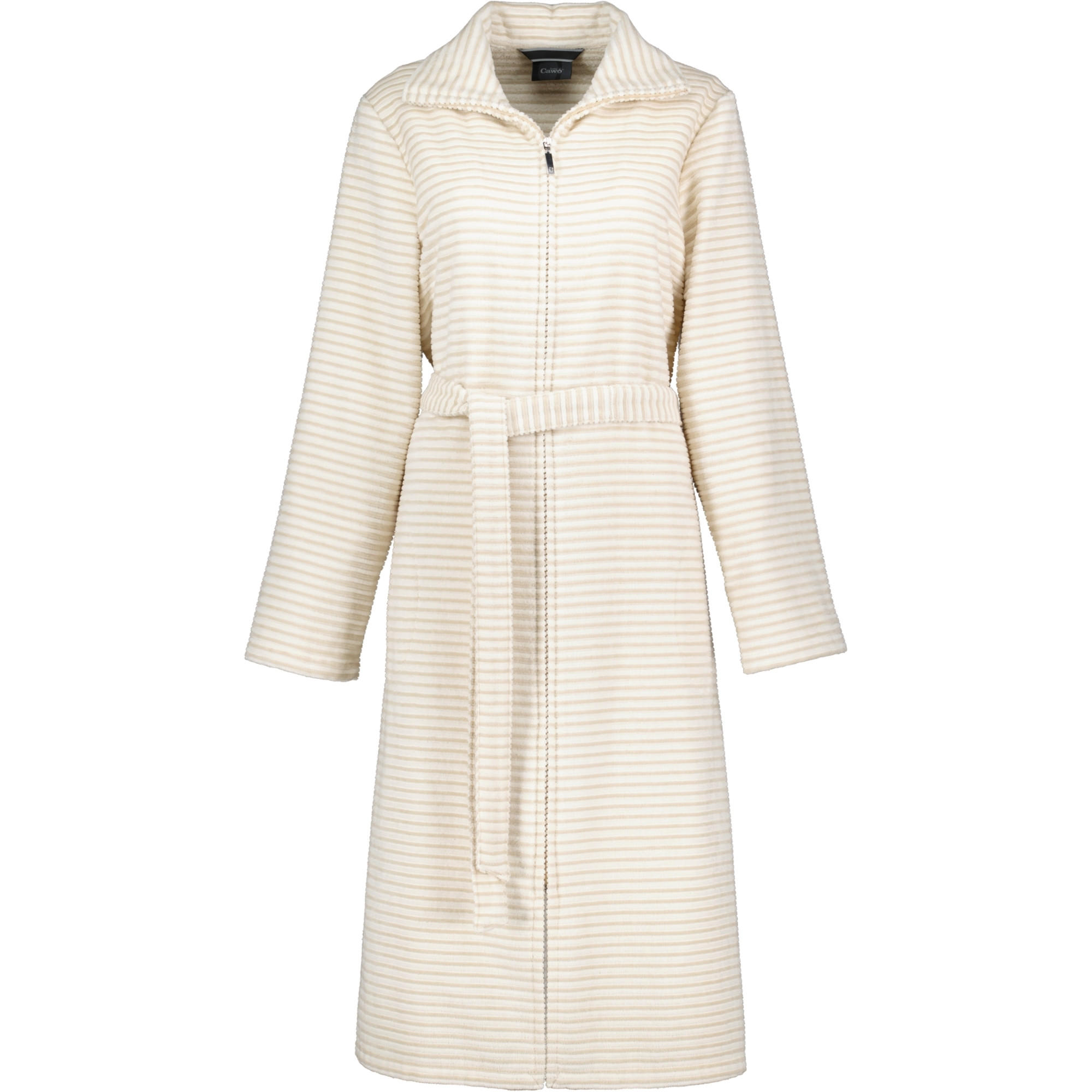 BADEMANTEL DAMEN REISSVERSCHLUSS ZIPPER 5317 BEIGE - 33 - Beige, Textil (Snull) - Cawoe
