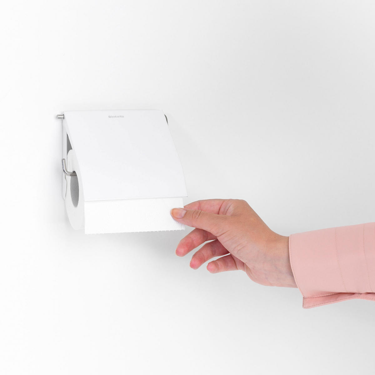 TOILETTENBÜRSTENGARNITUR ReNew, White / Weiß - Weiß, Metall (14.4/11.8/16.5cm) - Brabantia