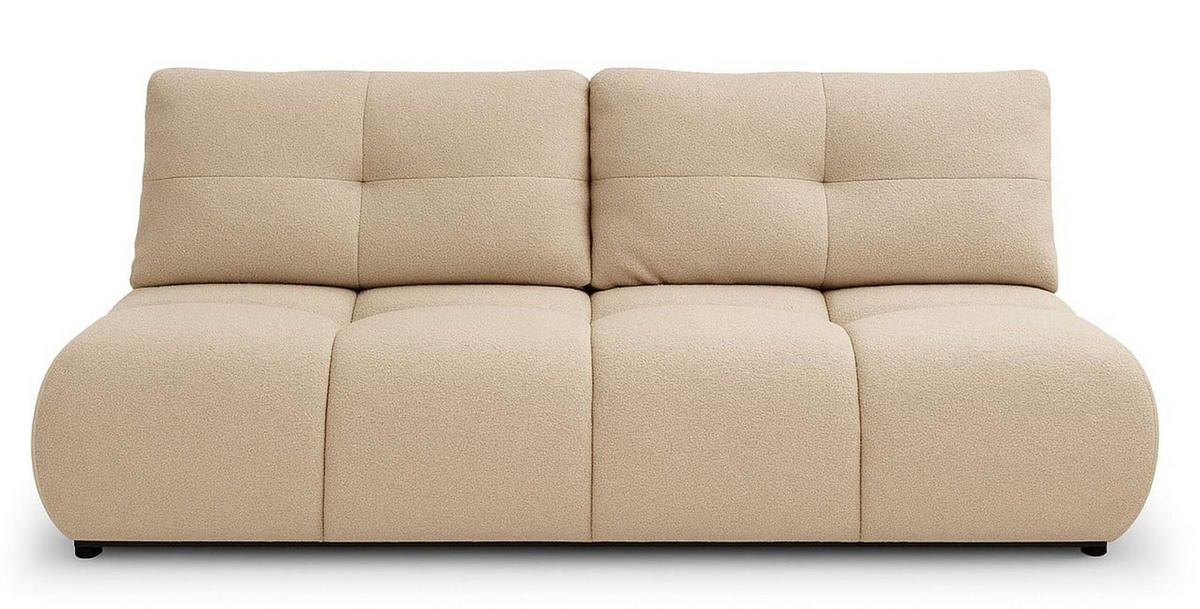 SCHLAFSOFA MILA, Sofa mit Schlaffunktion und Bettkasten, Farbe: Beige, Bouclé-Stoff - Beige, Textil (214/89/104cm) - Sepro Meble