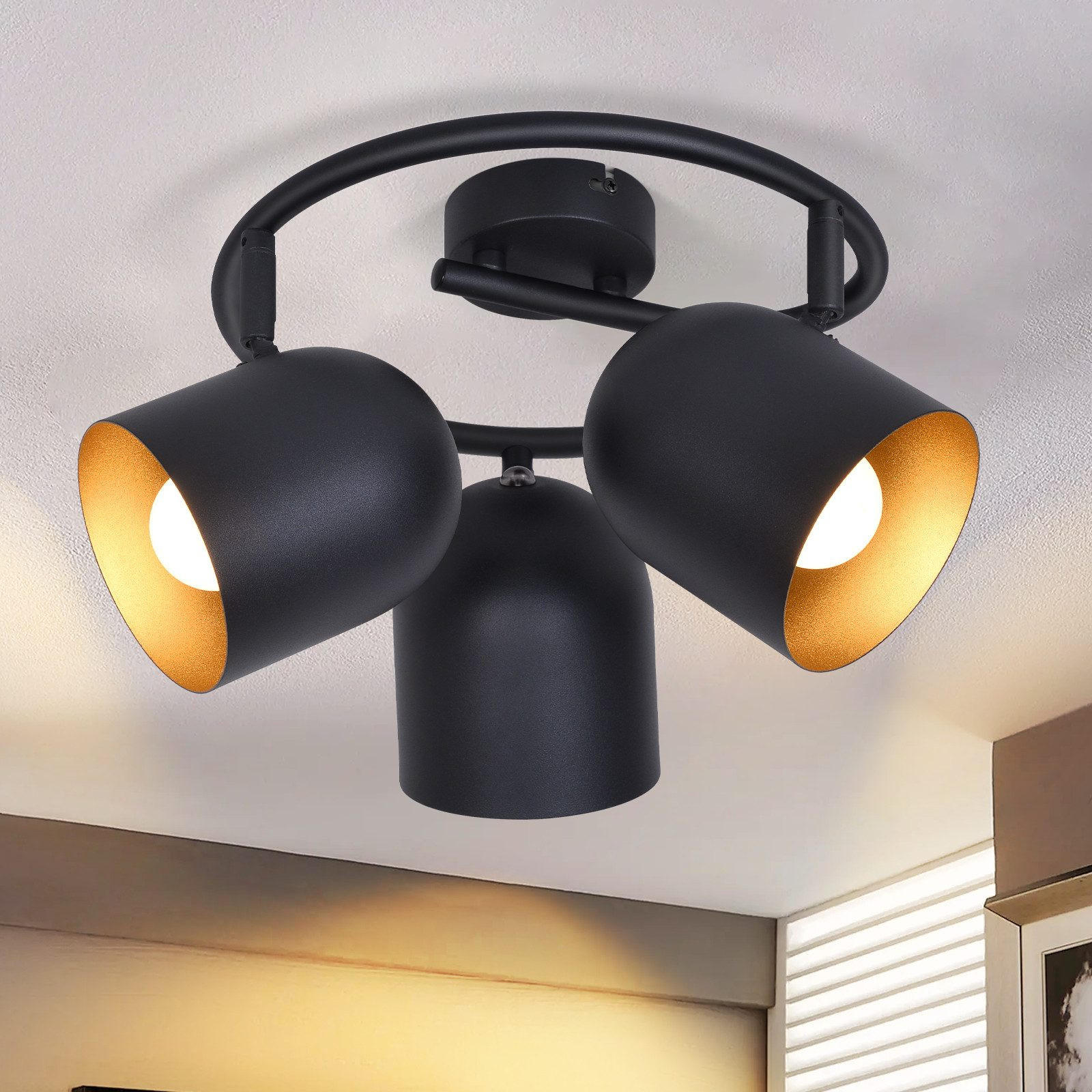 STRAHLER Gera 3-flammig 25/25/21 cm - Schwarz, Metall (25/25/21cm) - Nettlife