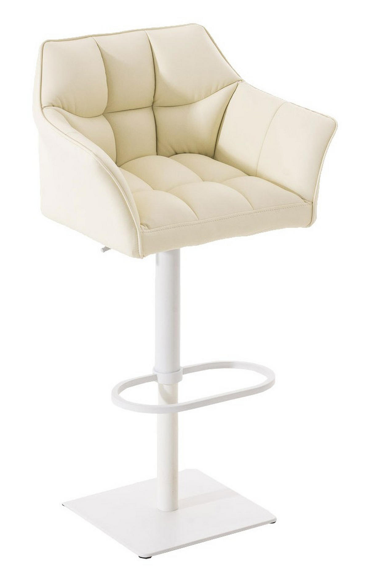 BARHOCKER Damaso 2er Set 88x64x45 cm creme - Creme, Leder (64/88/45cm) - furnicato